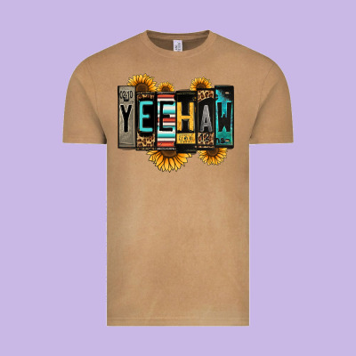 Yeehaw License Plate Letters Vintage Tee Designed By Jasminsmagicworld