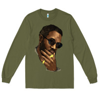 Army Green black man Long Sleeve Tee - NancyCooperArtShop