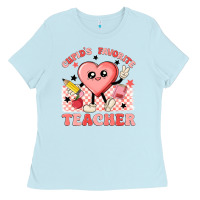 Baby Blue cupid's favorite teacher Ladies Tee - MaliasSmallBusiness