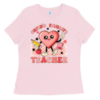 Bubblegum Pink cupid's favorite teacher Ladies Tee - MaliasSmallBusiness
