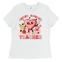 White cupid's favorite teacher Ladies Tee - MaliasSmallBusiness