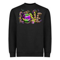 Black mardi gras love lips Heavyweight Sweatshirt - CowGirlArtShop
