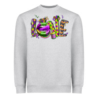 Heather Grey mardi gras love lips Heavyweight Sweatshirt - CowGirlArtShop