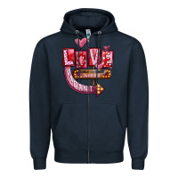 Navy Valentine's Day love vacant Zipper Hoodie - FaDigitalArtStudio