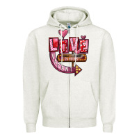 Oatmeal Heather Valentine's Day love vacant Zipper Hoodie - FaDigitalArtStudio