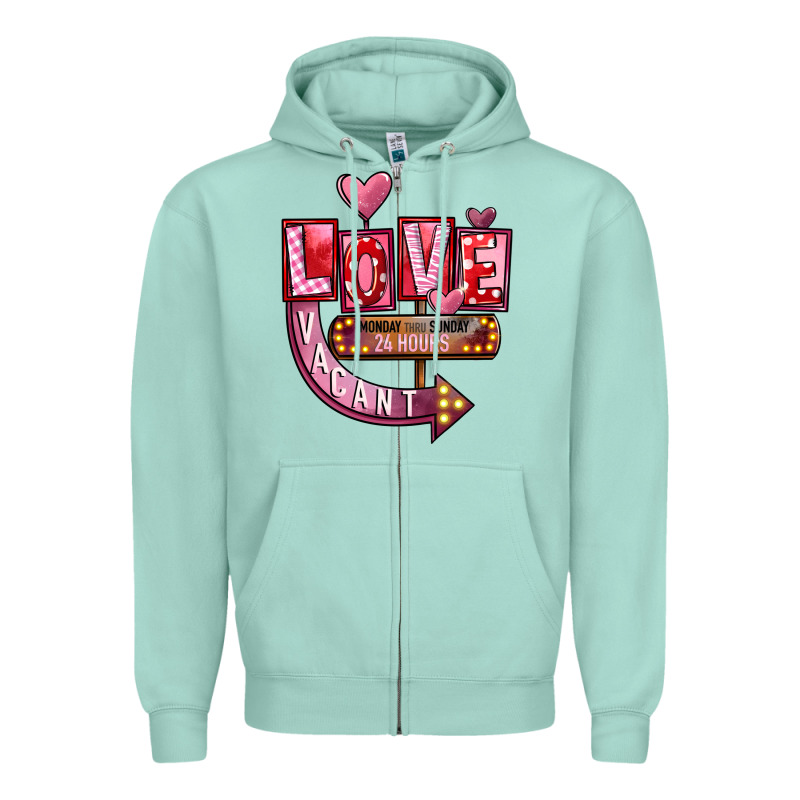 Valentine's Day Love Vacant Zipper Hoodie by FaDigitalArtStudio | Teevron
