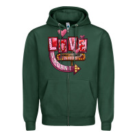 Sports Green Valentine's Day love vacant Zipper Hoodie - FaDigitalArtStudio