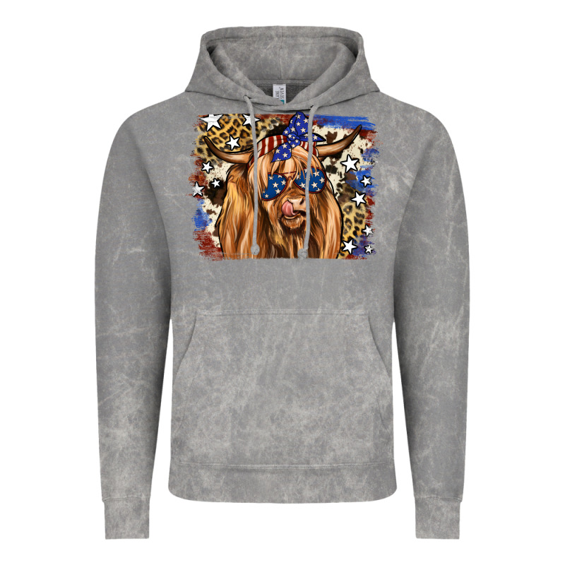 4th Of July Highland Cattle Vintage Hoodie by RanaPortraitStore | Teevron