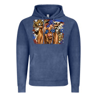 Vintage Denim 4th of July Highland Cattle Vintage Hoodie - RanaPortraitStore