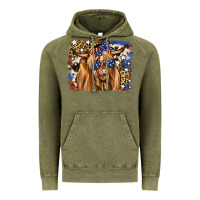 Vintage Olive 4th of July Highland Cattle Vintage Hoodie - RanaPortraitStore
