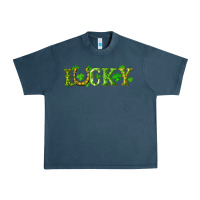 Midnight Navy st. patrick's day lucky with clovers and horseshoe Urban Heavy Tee - RanaPortraitStore