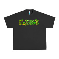 Pigment Black st. patrick's day lucky with clovers and horseshoe Urban Heavy Tee - RanaPortraitStore