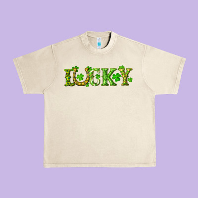 St. Patrick's Day Lucky With Clovers And Horseshoe Urban Heavy Tee Designed By Ranaportraitstore