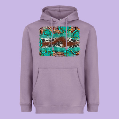 Cowhide Gemstone Leather Background Heavyweight Hoodie Designed By Fadigitalartstudio