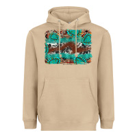 Mushroom cowhide gemstone leather background Heavyweight Hoodie - FaDigitalArtStudio