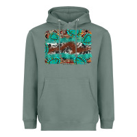 Sage cowhide gemstone leather background Heavyweight Hoodie - FaDigitalArtStudio