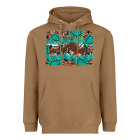 Toasted Coconut cowhide gemstone leather background Heavyweight Hoodie - FaDigitalArtStudio