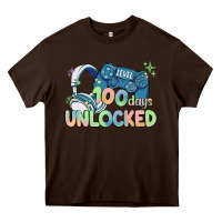 Chocolate Brown level 100 days unlocked Heavy Core Tee - MaliasSmallBusiness