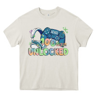 Cream level 100 days unlocked Heavy Core Tee - MaliasSmallBusiness