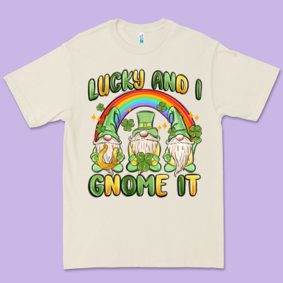 Lucky And I Gnome It Premium Tee Designed By Maliassmallbusiness