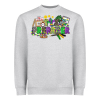 Heather Grey tax preparer mardi gras Heavyweight Sweatshirt - CowGirlArtShop