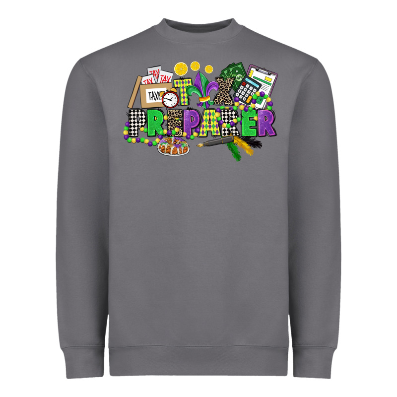 Tax Preparer Mardi Gras Heavyweight Sweatshirt by CowGirlArtShop | Teevron