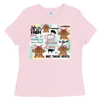 Bubblegum Pink cow farm life Ladies Tee - MaliasSmallBusiness