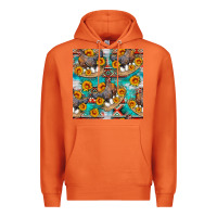 Carrot chicken with eggs and sunflowers seamles pattern Premium Hoodie - FaDigitalArtStudio