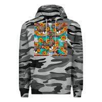 Slate Camo chicken with eggs and sunflowers seamles pattern Premium Hoodie - FaDigitalArtStudio