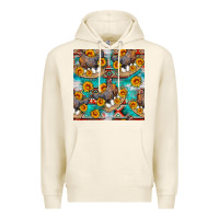 Tofu chicken with eggs and sunflowers seamles pattern Premium Hoodie - FaDigitalArtStudio