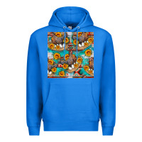 True Royal chicken with eggs and sunflowers seamles pattern Premium Hoodie - FaDigitalArtStudio
