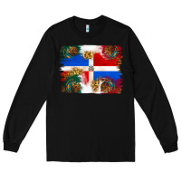 Black Mexican and Puerto Rico Flag Long Sleeve Tee - texasbilliewilder