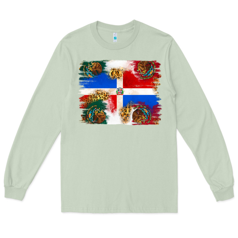 Mexican And Puerto Rico Flag Long Sleeve Tee by texasbilliewilder | Teevron