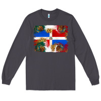 Smoke Mexican and Puerto Rico Flag Long Sleeve Tee - texasbilliewilder