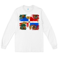 White Mexican and Puerto Rico Flag Long Sleeve Tee - texasbilliewilder