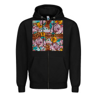 Black Western Landrace Pig With Sunflowers Seamless Zipper Hoodie - FaDigitalArtStudio