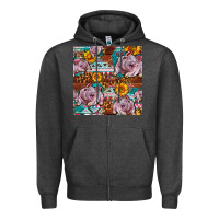 Charcoal Heather Western Landrace Pig With Sunflowers Seamless Zipper Hoodie - FaDigitalArtStudio