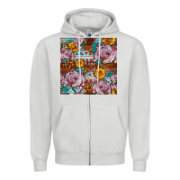 Dove Grey Western Landrace Pig With Sunflowers Seamless Zipper Hoodie - FaDigitalArtStudio