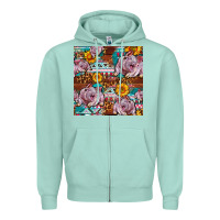 Seafoam Western Landrace Pig With Sunflowers Seamless Zipper Hoodie - FaDigitalArtStudio