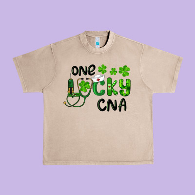 St. Patrick's Day One Lucky Cna Urban Heavy Tee Designed By Ranaportraitstore
