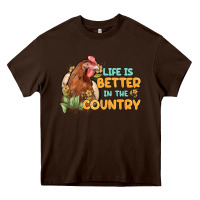 Chocolate Brown life is better in the country Heavy Core Tee - MaliasSmallBusiness