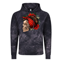 Cloud Black bandana and roses skull Vintage Hoodie - Jasminsmagicworld