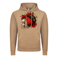 Vintage Coffee bandana and roses skull Vintage Hoodie - Jasminsmagicworld