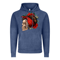 Vintage Denim bandana and roses skull Vintage Hoodie - Jasminsmagicworld