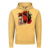 Vintage Mustard bandana and roses skull Vintage Hoodie - Jasminsmagicworld