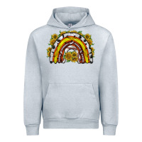 Heather Grey sunflower sports rainbow Urban Hoodie - RacoonDesign