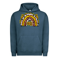 Pigment Midnight Navy sunflower sports rainbow Urban Hoodie - RacoonDesign