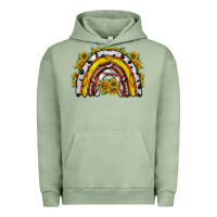 Pigment Oil Green sunflower sports rainbow Urban Hoodie - RacoonDesign