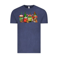 Vintage Denim christmas gnomes coffee Vintage Tee - Jasminsmagicworld