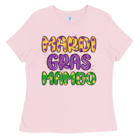 Bubblegum Pink mardi gras mambo Ladies Tee - MaliasSmallBusiness